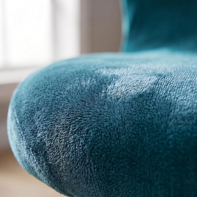 Deisy Dee Velvet Stretch Armless Office Chair Covers - Colorful Stretch Slipcover for Desk Chairs (Turqouise)