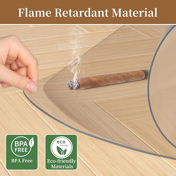 53" X 45" Office Chair Mat for Hardwood Floor, PVC Clear Desk Chair Mat for Hard Floors - Can't be Used on Carpet