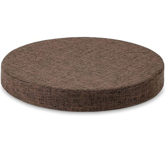 Tromlycs Round Chair Seat Cushion Pad 16 inch for Circle Bistro Chairs Non Slip Foam Cushion Brown
