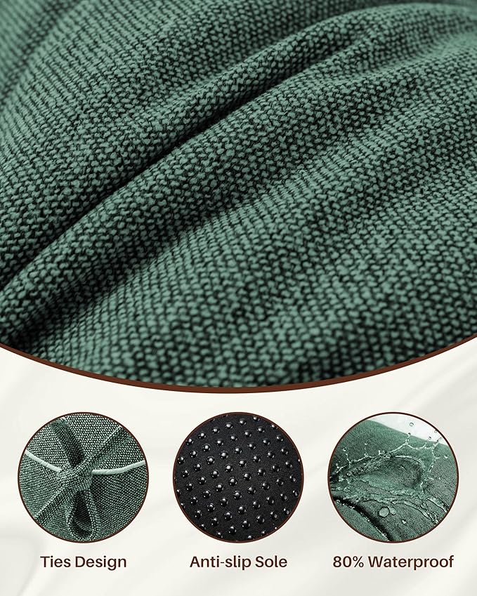 Rocking Chair Cushions Indoor, 5-inch Thicken Seat Cushion with Memory Foam Non-Slip Tufted Chair Pads Set of Seat & Back Cushion for Outdoor Rocker Living Room, Dark Green, 28x18x5/18x18x5