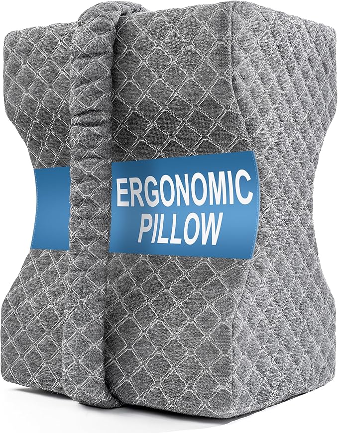 UJPFEO Knee Pillow for Side Sleepers, Leg Pillow for Sciatica, Back, HIPS, Knees, Joints Pain Relief,Pillows for Between Legs While Sleeping Spine Alignment Support & Relieves Pressure