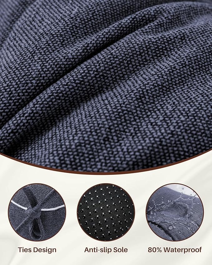 Rocking Chair Cushions Indoor, 5-inch Thicken Seat Cushion with Memory Foam Non-Slip Tufted Chair Pads Set of Seat & Back Cushion for Outdoor Rocker Living Room, Dark Blue, 28x18x5/18x18x5