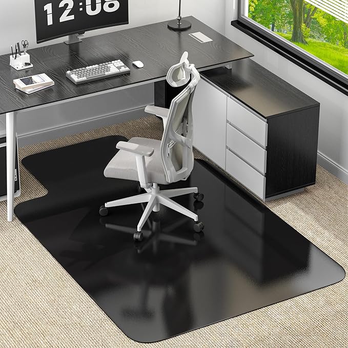 Office Chair Mat for Low Pile Carpeted Floors with Lip, 48" x 60" Plastic Floor mat for Desk Chair on Carpet,Easy Glide Carpet Protector Mat for Computer Chairs,Rolling Chairs,Home,Office (48*60 inch)