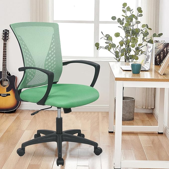 PayLessHere Office Computer Gaming Chair Ergonomic Mesh Desk Chair Adjustable Video Game Chairs with 360 Degrees Swivel Wheels Armrest Lumbar Support for Home Office,Green