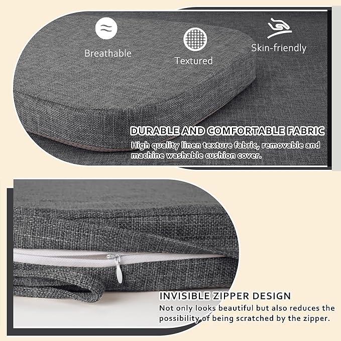 ELFJOY Chair Cushions for Dining Chairs Non Slip Chair Pads Set of 4 Seat Cushions with Ties Indoor 16.7" x 16" Dark Green