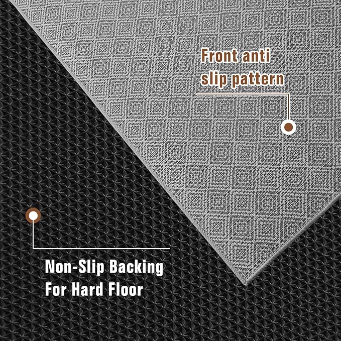 KMAT Office Chair Mat, 45x53in Heavy Duty Hardwood/Tile Floor Protector, Floor Mat Computer Desk Mat for Rolling Chairs, Work, Study, Office, Grey