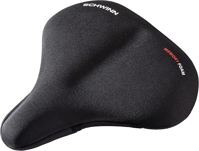 Schwinn Cruise Memory Foam Dual Strap Bike Seat Cover, Saddle Cover for Extra Comfort, Soft, Weather-Resistant Memory Foam, Dual Straps Attach Quickly to Most Adult Cruiser Bike Seats