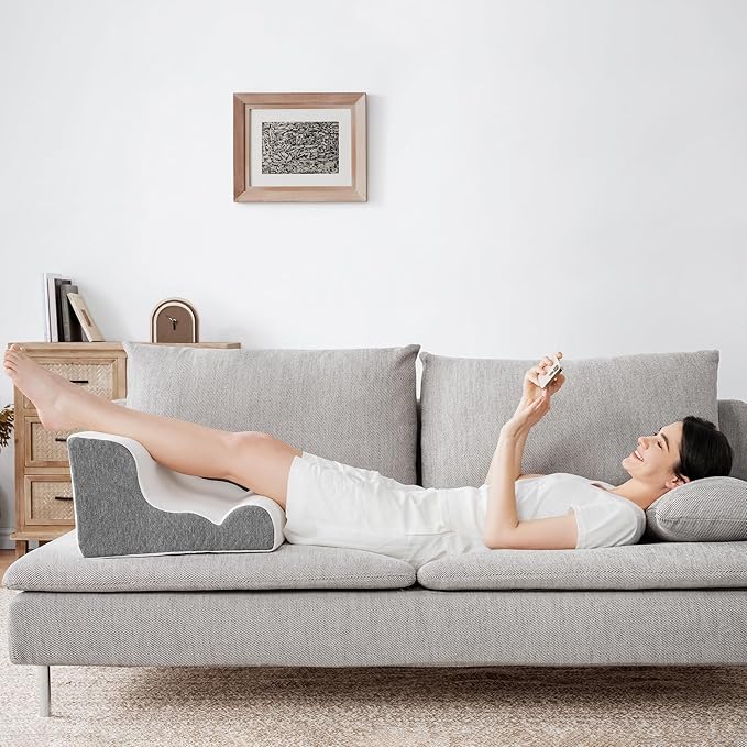 ZerOra Reading Pillow for Sitting Up in Bed Rest, Lumbar Neck Support Pillow with Back Support, Home Bedroom Sofa Dorm Essentials for Sleeping Reading Gaming Foot Rest Floor Chair Cushion-White