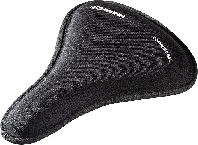 Schwinn Sport Gel Bike Seat Cover, Saddle Cover for Extra Comfort, Soft, Weather-Resistant Gel, Skirt and Drawstring Attaches Quickly to Most Standard Size Adult Bike Seats