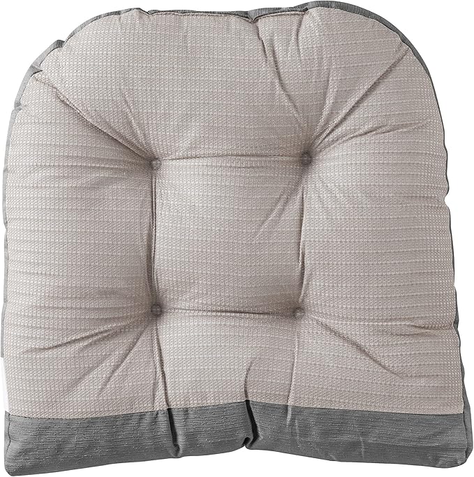 Sweet Home Collection Rocking Chair Cushion Premium Tufted Pads Non Skid Slip Backed Set of Upper and Lower with Ties, 2 Piece, Gray 5 Count, (Pack of 5)