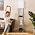 Floor Lamp with Shelves for Living Room, Shelf Floor Lamp with 3 CCT LED Bulb, Corner Display Standing Column Lamp Etagere Organizer Tower Nightstand with White Linen Shade for Bedroom, Dark Gray