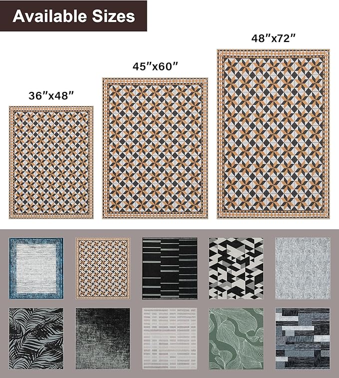 chakme Office Chair Mat for Hardwood Floor, 72"x48" Easy Glide Computer Desk Mat Protector for Rolling Chair Under Desk Rug Nonslip Backing, Machine Wash, (Plaid)
