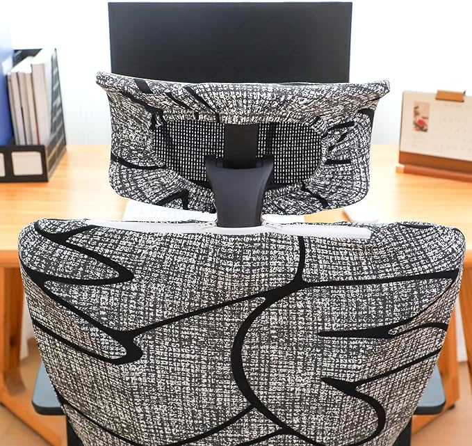 Ergonomic Office Chair Covers Set with Headrest Cover Printed 2 Pieces Stretch Desk Computer Office Chair and Headrest Slipcovers Washable
