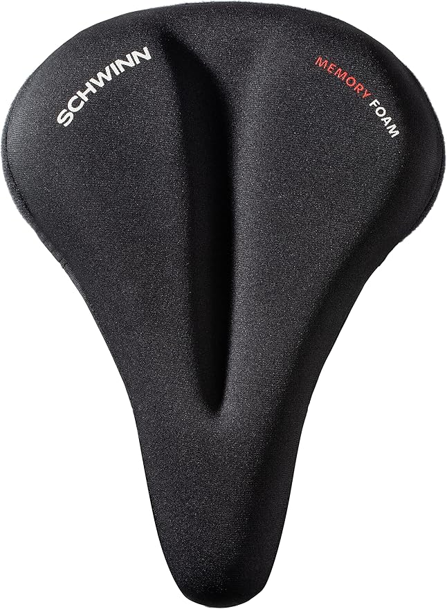 Schwinn Sport Memory Foam Dual Strap Bike Seat Cover, Saddle Cover for Extra Comfort, Soft, Weather-Resistant Memory Foam, Dual Straps Attach Quickly to Most Standard Size Adult Bike Seats
