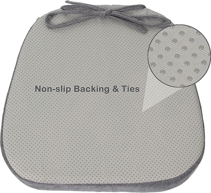 Loveboat 2 Pack Dark Grey Metal Dining Chair Pads, 14x14 Inches, Chenille Fabric, Plush Foam Insert, Machine Washable, Fits Tolix Style Chairs