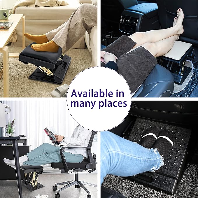 Adjustable Footrest Can Be Adjusted in Multiple Angles and States, Cushion is Detachable, Suitable for Use in Multiple Scenarios Such As Office(Black)