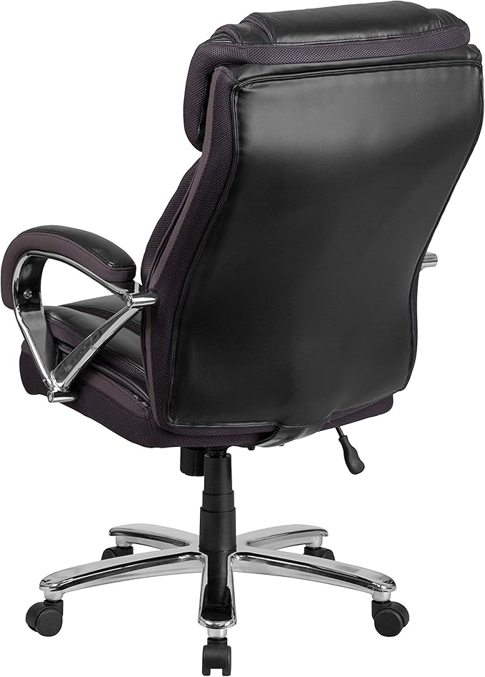 Flash Furniture HERCULES Series Big & Tall 500 lb. Rated Black LeatherSoft Executive Swivel Ergonomic Office Chair with Extra Wide Seat