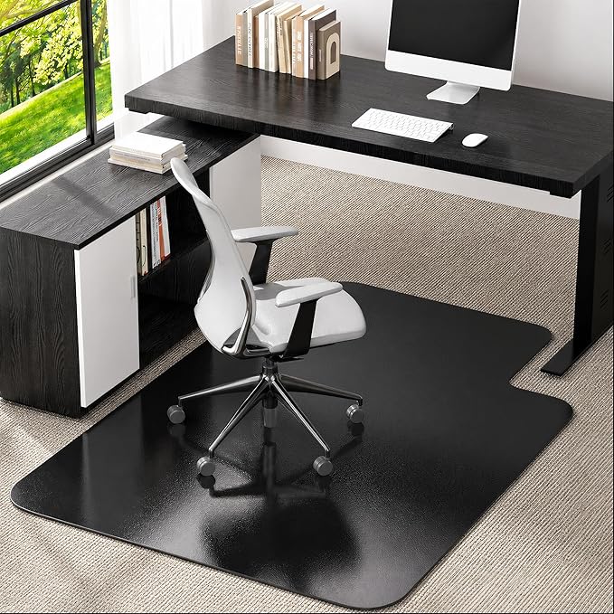 Office Chair Mat for Low Pile Carpeted Floors with Lip, 36" x 48" Plastic Floor mat for Desk Chair on Carpet,Easy Glide Carpet Protector Mat for Computer Chairs,Rolling Chairs,Home,Office (36*48 inch)