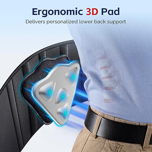 FEATOL Back Brace for Men Lower Back, Lumbar Support Belt- Back Pain, Adjustable Support Straps with Removable Lumbar Pad for Heavy Lifting Work, Black, Plus Size L/XL