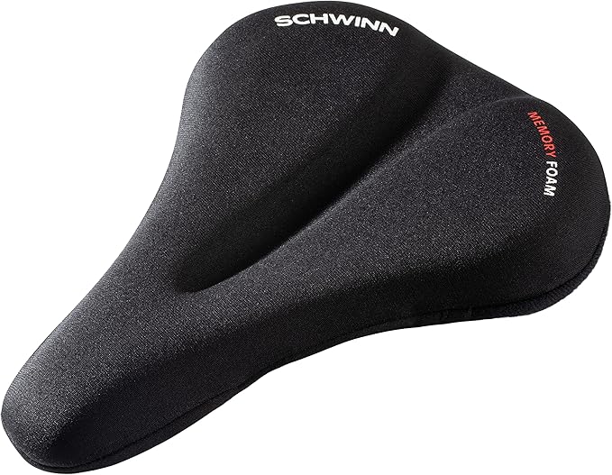 Schwinn Sport Memory Foam Dual Strap Bike Seat Cover, Saddle Cover for Extra Comfort, Soft, Weather-Resistant Memory Foam, Dual Straps Attach Quickly to Most Standard Size Adult Bike Seats