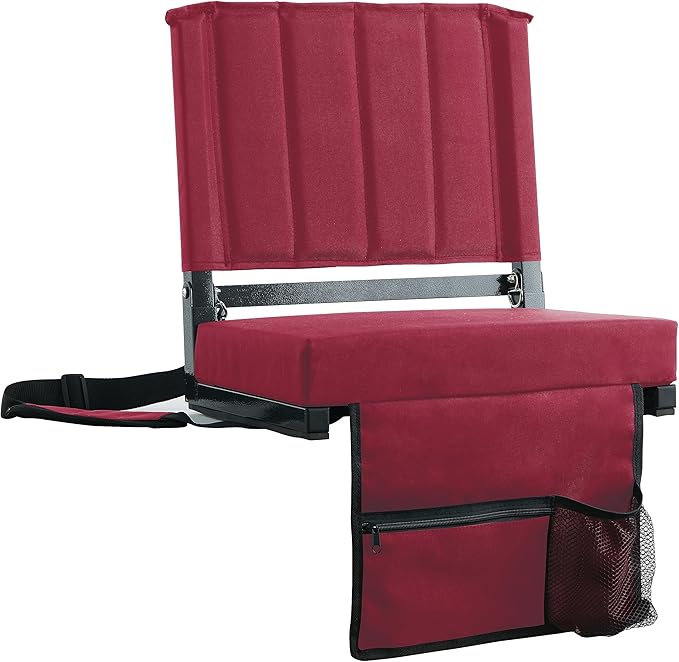 SPORT BEATS Stadium Seats with Back Support Bleacher Chairs with Back and Cushion Thick Padded Bleacher Seats Includes Shoulder Strap