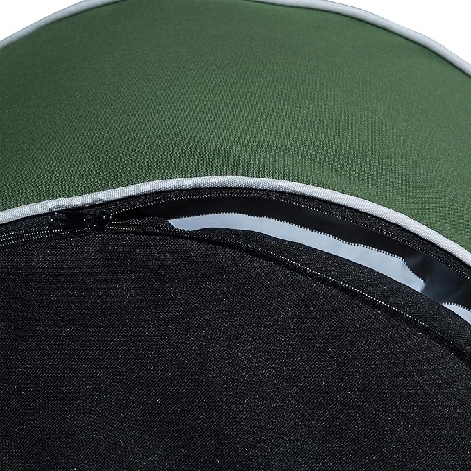 QILLOWAY Inflatable Outdoor Ottoman for Patio, Waterproof Round Pouf, Inflatable Foot Rest, Outdoor Footstool for Poolside, Garden，Camping,Dark Green