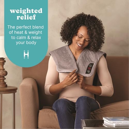 Homedics Vibration Heated Shoulder Massager Wrap, Comfort Pro Elite, Soft Fabric, Tension Relief, 2 Speeds & Styles, Long, NMS-450H (Pack of 4)