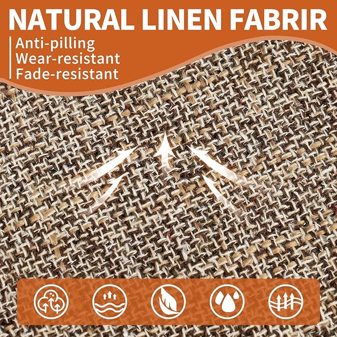 SINOSSO Thickened 2.5" Dining Chair Cushions, Soft Blended High Density Support Foam Kitchen Seat Cushions with Ties, U-Shaped Non-Slip Indoor Chair Pads, 16.5" x 16", 2 PCS, Light Brown