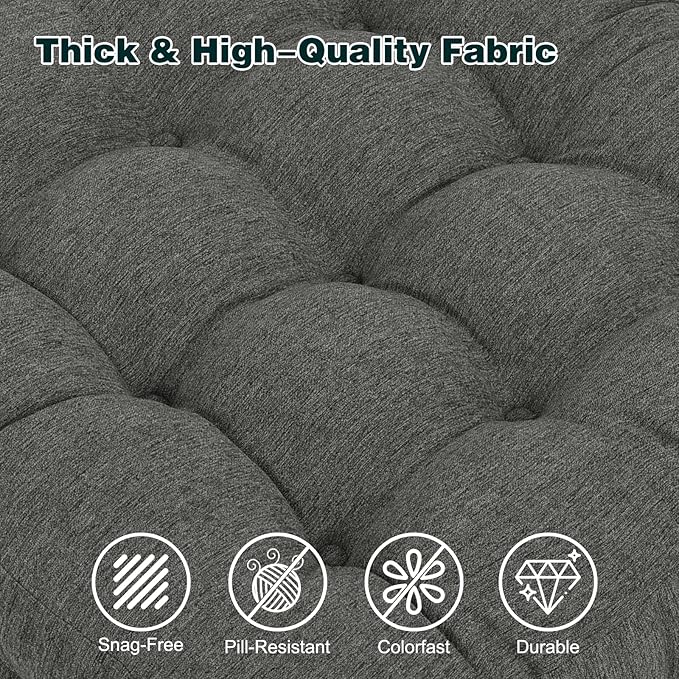 baibu Memory Foam Recliner Cushions with Lumbar Support Pillow Set for Elderly, 20x20x5 Inch Dual-Layer Non-Slip Recliner Seat Cushion & Back Support Pillow for Reduce Hip & Lumbar Pain, Dark Grey
