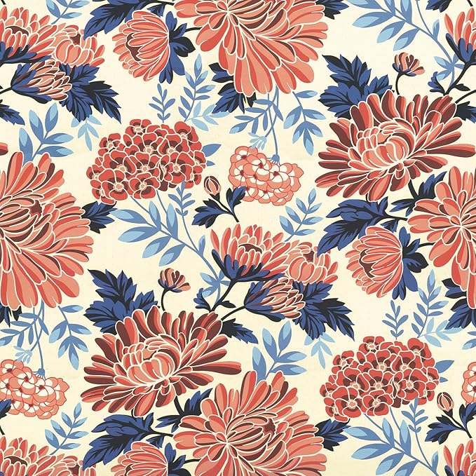 LVTXIII Outdoor Chair Cushions, Fade-Resistant Patio Furniture Cushions Outdoor Chair Pads with Ties for Dining Chairs and Garden Furniture Use, 18.5"x16"x2" 4 Pack, Red Chrysanthemum