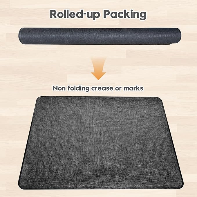 Sycoodeal Office Chair Mat for Hardwood & Tile Floor,Computer Gaming Chair Mat for Rolling Chairs Non-Curve, Anti-Slip, Heavy Duty Floor Protector for Home Office,Black (48" x 60")