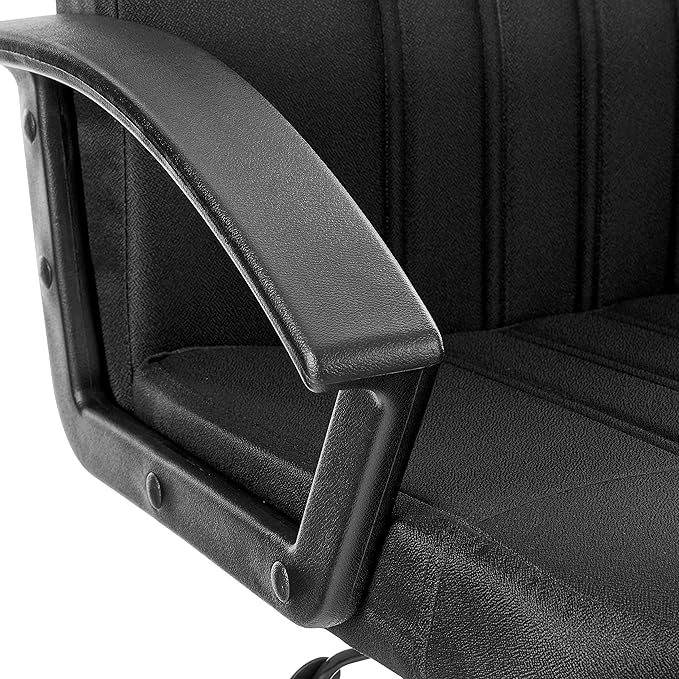 Boss Office Products Mid Back Fabric Managers Chair in Black, Black/Black (B8306-BK)