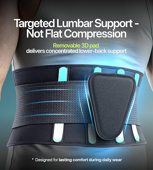 Back Brace for Lower Back Pain Relief 2XL, Lumbar Support Belt for Men & Women with Lumbar Pad, Ergonomic Design and Soft Breathable Material, Adaptive Fit for Herniated Disc, Sciatica, Scoliosis