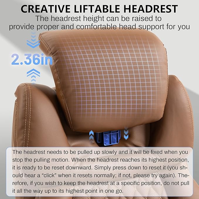 Big and Tall Office Chair 750lbs, Executive Office Chair with Adjustable Headrest&Lumbar Airbag Support, PU Leather High Back Heavy Duty Desk Chair 5D Flip Arms, Ergonomic Thick Spring Cushion, Brown