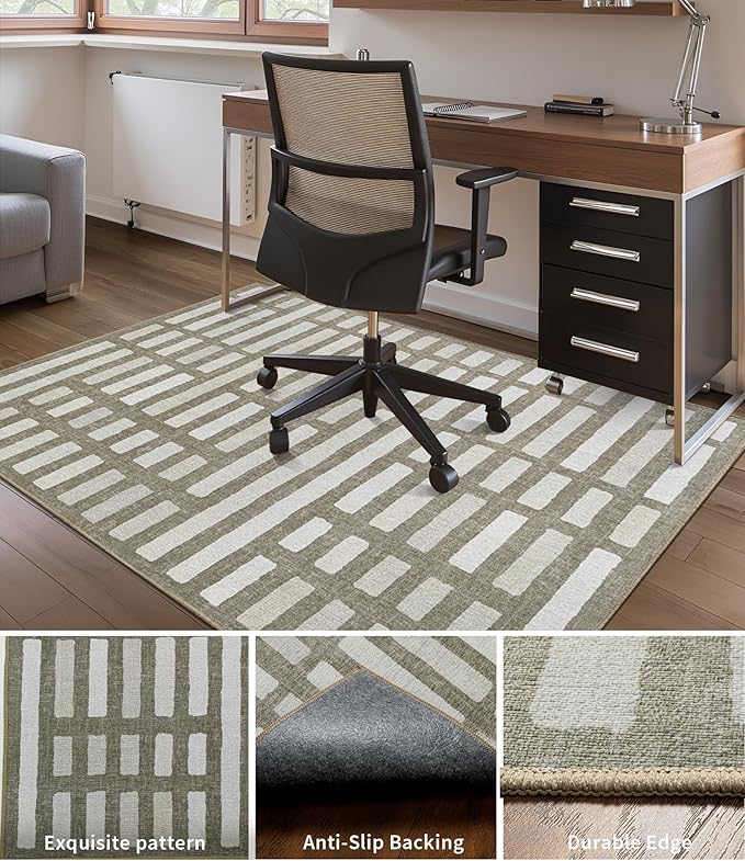 chakme Office Chair Mat for Hardwood Floor, 72"x48" Easy Glide Computer Desk Mat Protector for Rolling Chair Under Desk Rug Nonslip Backing, Machine Wash, (Dark Brown Plaid)