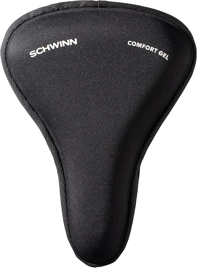 Schwinn Sport Gel Bike Seat Cover, Saddle Cover for Extra Comfort, Soft, Weather-Resistant Gel, Skirt and Drawstring Attaches Quickly to Most Standard Size Adult Bike Seats