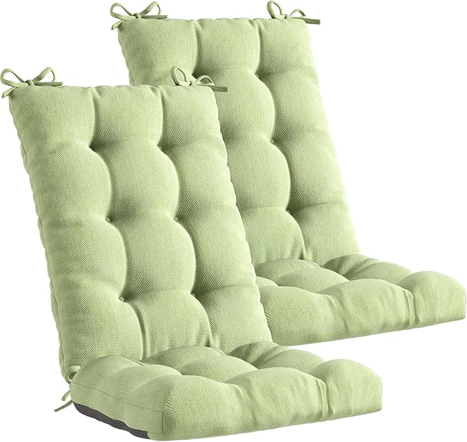 Codi Outdoor Rocking Chair Cushions Outdoor, Water Resistant Rocker Chairs Replacement Cushion Set for Patio Porch Garden - Fits Most Standard Rockers, Sage 2PK