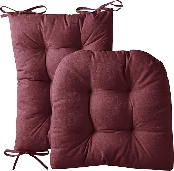 Rocking Chair Cushion Premium Pads Non Skid Slip Backed Set of Upper and Lower with Ties, Case Pack (Pack of 5)