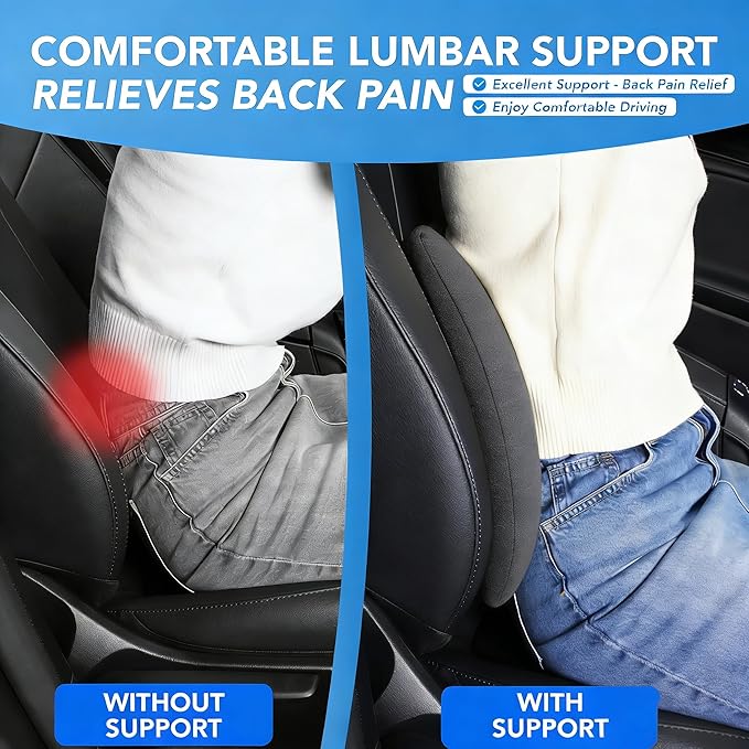 Big Hippo Orthopedic Seat Cushion for Office Chair & Car - Premium Memory Foam Tailbone & Sciatica Pain Relief Pad - Ergonomic Posture Support for Long Sitting, Driving & Wheelchair
