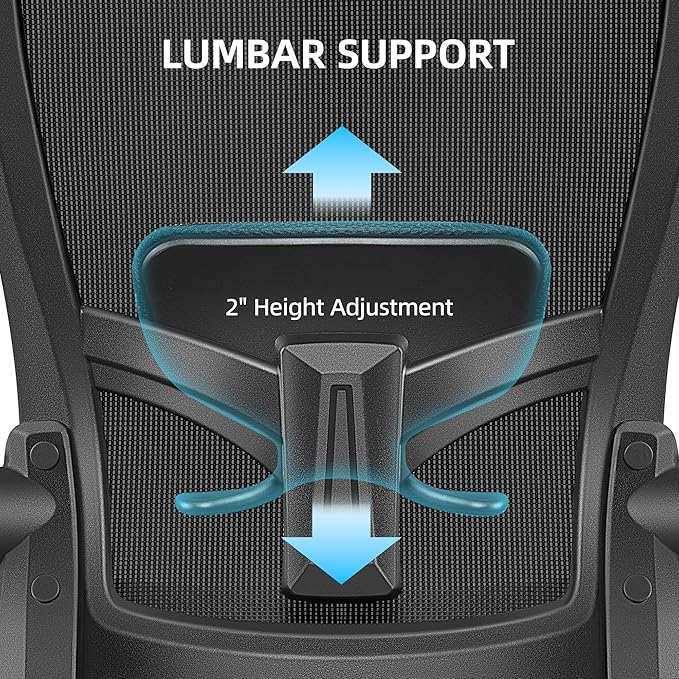 FelixKing Office Chair, Desk Chair with Adjustable Lumbar Support, Ergonomic Computer Chair with High Back and Armrest, Adjustable Height Gaming Chair Home Office Swivel Chair, Pack of 5, Black