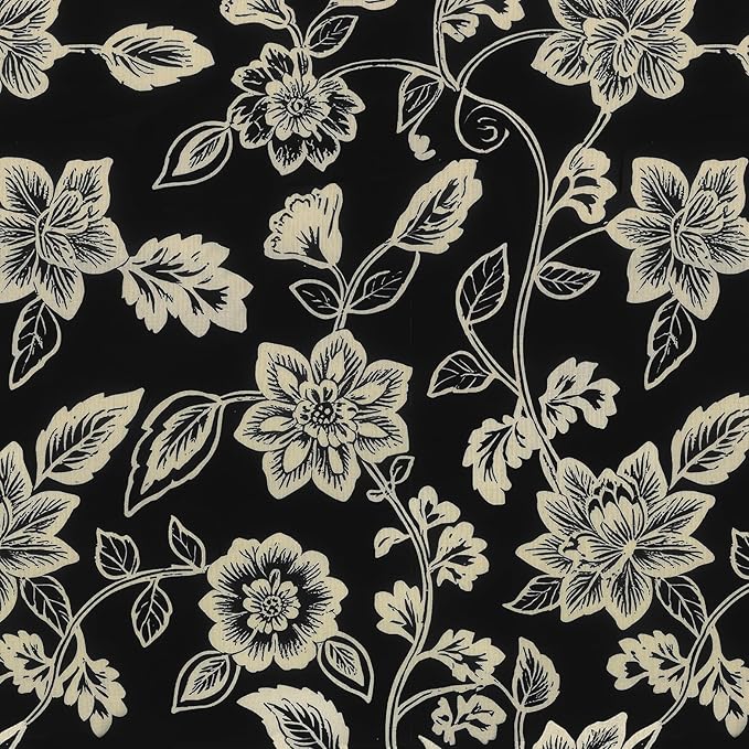 LVTXIII Outdoor Chair Cushions, Fade-Resistant Patio Furniture Cushions Outdoor Chair Pads with Ties for Dining Chairs and Garden Furniture Use, 19"x19"x2" 2 Pack, Elegant Vines Black