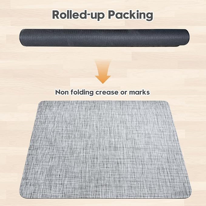 Sycoodeal Office Chair Mat for Hardwood & Tile Floor,Computer Gaming Chair Mat for Rolling Chairs Non-Curve, Anti-Slip, Heavy Duty Floor Protector for Home Office,Grey (40" x 48")