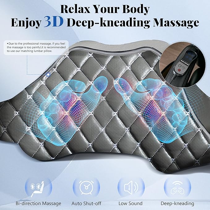 3D Kneading Massage Office Chair, Oversized 600LBS Big and Tall Executive Office Chair with Footrest, Reclining Computer Chairs, Wider Upholstered Seat Ergonomic Desk Chair for Home Office,Grey