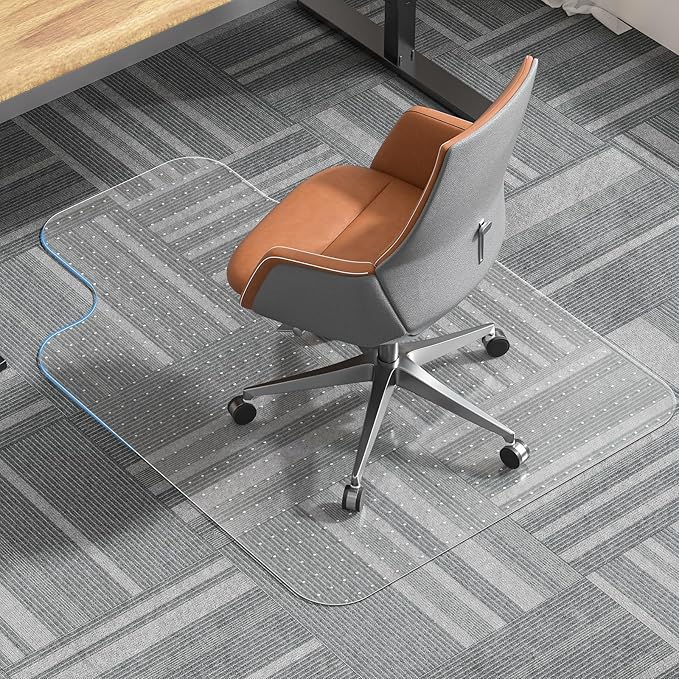 Office Chair Mat for Carpet, 36" X 48'' X 0.09" with Lip, Non-Slip Desk Chair Mat for Home Office, Protects Carpet - Can't be Used on Hardwood