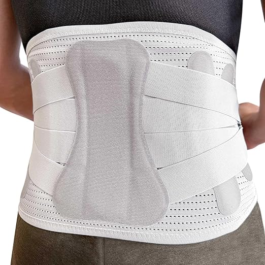 Lower Back Brace for Women Men, Adjustable Lumbar Support with 3D Pad, Breathable Ergonomic Support Belt with Metal Stays for Work, Lifting, Drive, Grey,Size S,Waist 27"-31"