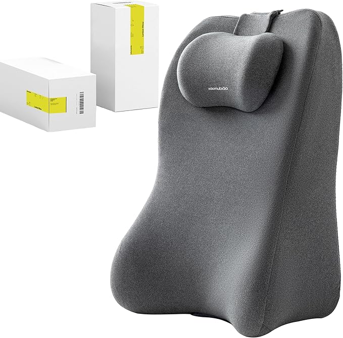 xiaomubiao Reading Pillow, Lumbar Support Pillow for Couch, Sofa Bed Support, Bed Pillow for Sitting up,Ergonomic Memory Foam Pillow for Acid Reflux & Back Discomfort, with Removable Cover Gray