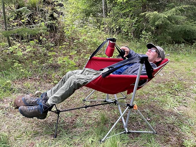 Universal Folding Camping Chair Foot Rest Ottoman Portable Recliner Lazy Retractable Footstool Leg Rest Chair for Hiking Fishing Beach (Gray)