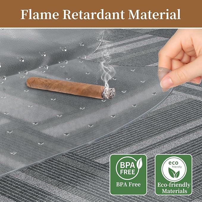 Office Chair Mat for Carpet, 48" X 48" X 0.09" Desk Chair Mat for Carpet Floors, Clear and Thick Rolling Computer Chair Mats with Non-Slip Studded for Home and Office Low Pile Carpets