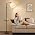 AIDENOEY Pink Floor Lamp with Table, Dimmable Standing Lamp, Living Room