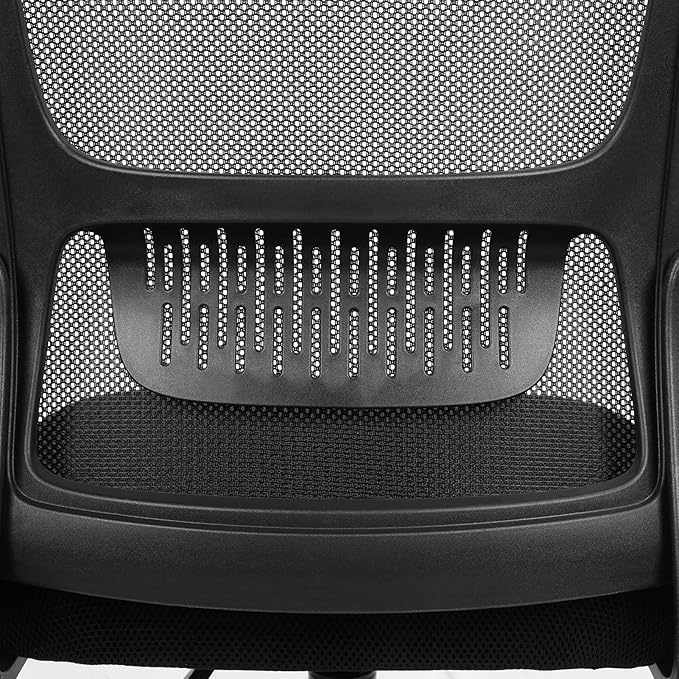 Office Chair, Ergonomic Office Chair, Computer Chair with Lumbar Support, Breathable Mesh Chair with Adjustable High with Flip-up Armrests, Rolling Computer Chair for Home Office Black